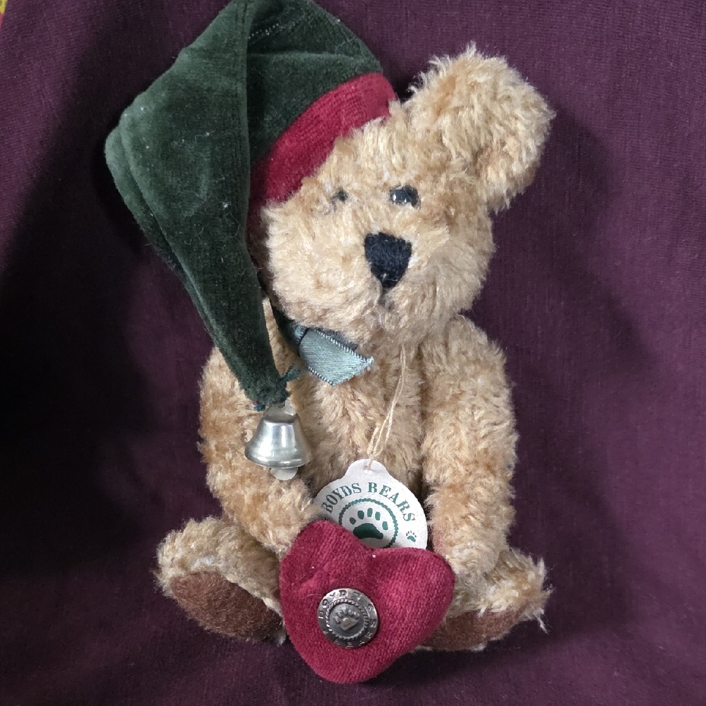 Boyds Bears Plush Teddy with Green and Red Hat